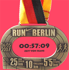 Medaille 25 km von Berlin 2007